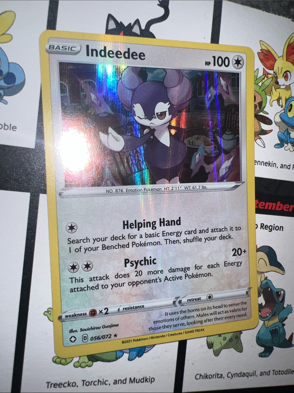 Pokemon Indeedee Yellow Border Holo Foil Card